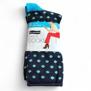 No Nonsense Womens Casual Jean Socks 3 Pairs Size 4-10 New